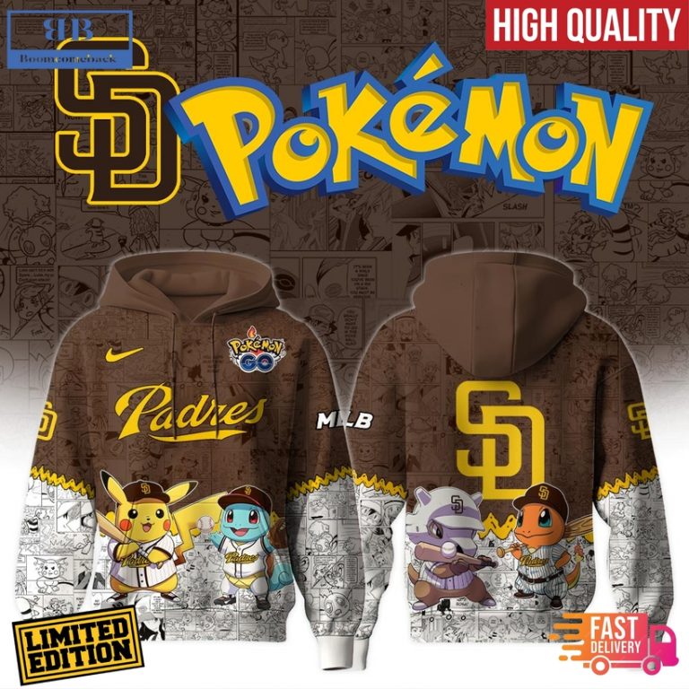 San Diego Padres x Pokémon Go 3D Hoodie Jersey