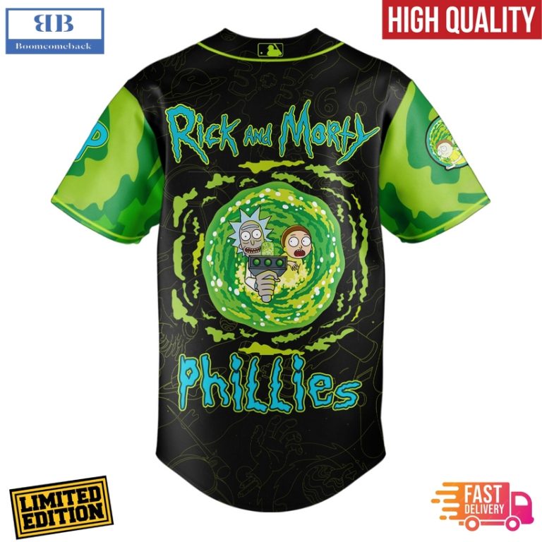 Rick and Morty Joinning Philadelphia Phillies Baseball Jersey