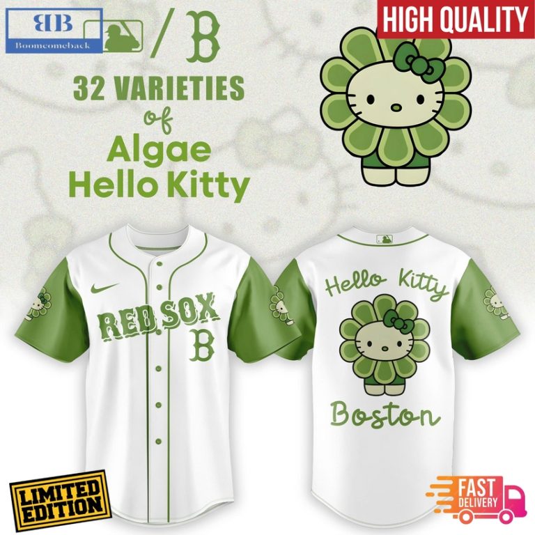 Boston Red Sox x 32 Algae Hello Kitty Baseball Jersey And Cap