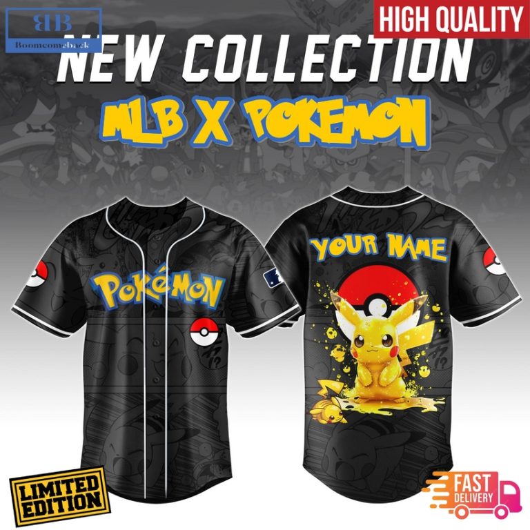 Pikachu Pokemon x MLB Custom Baseball Jersey