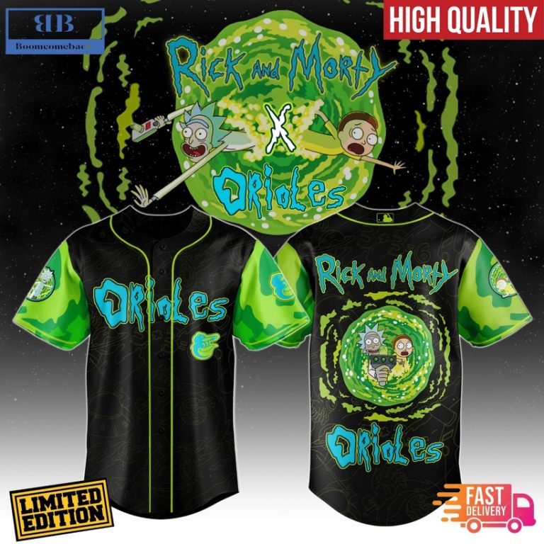 Rick and Morty Joinning Baltimore Orioles Baseball Jersey