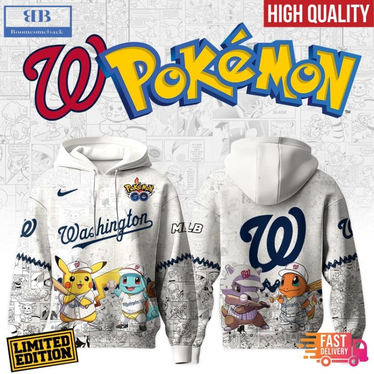 Washington Nationals x Pokémon Go 3D Hoodie Jersey