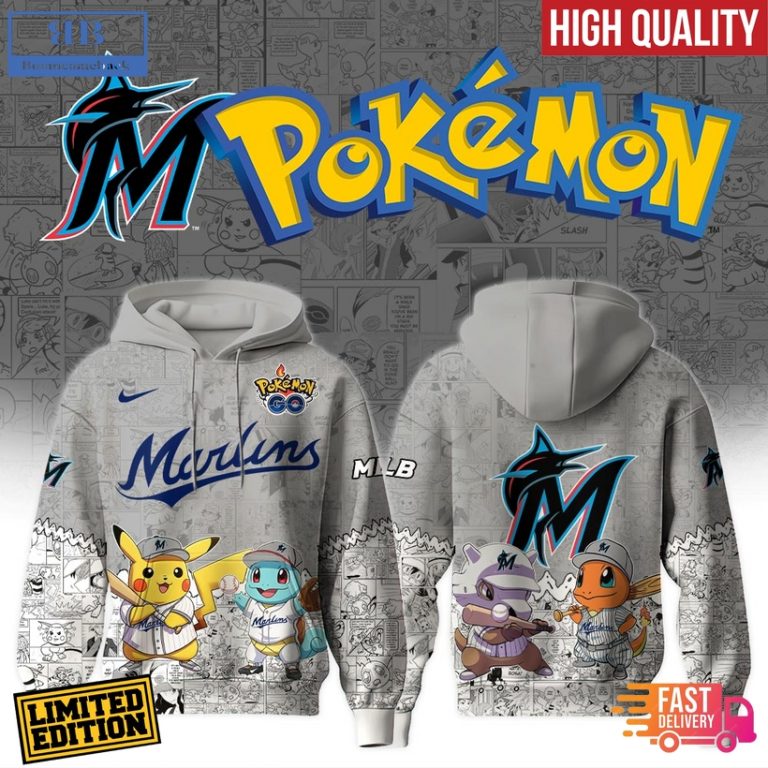 Miami Marlins x Pokémon Go 3D Hoodie Jersey