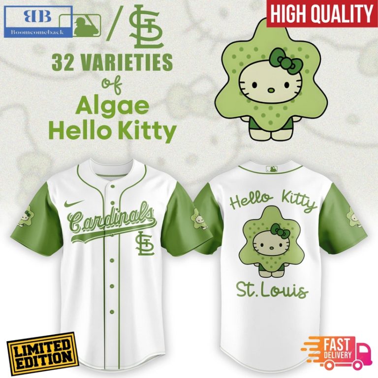 St. Louis Cardinals x 32 Algae Hello Kitty Baseball Jersey And Cap