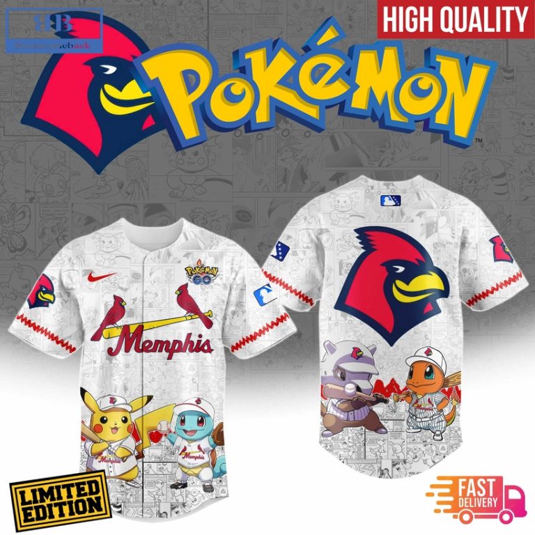 Memphis Redbirds x Pokemon Go Baseball Jersey