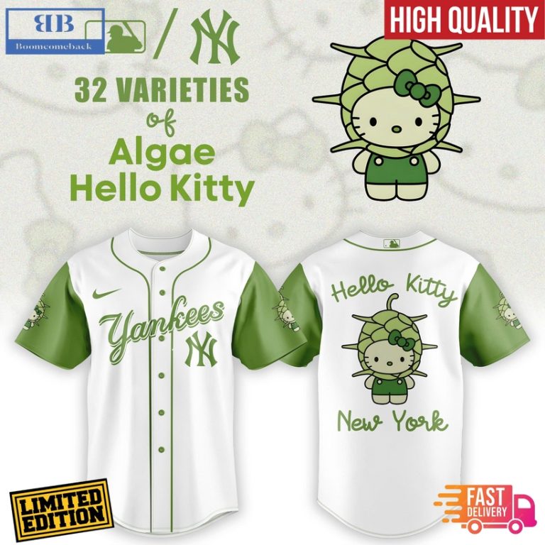 New York Yankees x 32 Algae Hello Kitty Baseball Jersey And Cap