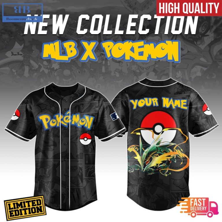 Rayquaza Pokemon x MLB Custom Baseball Jersey