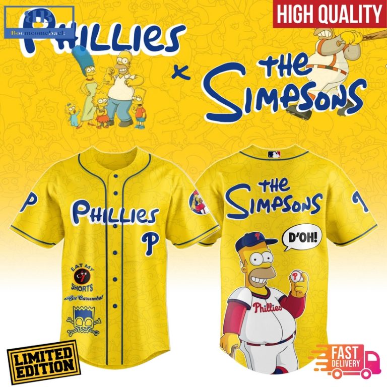 The Simpsons Joining Philadelphia Phillies Special Baseball Jersey