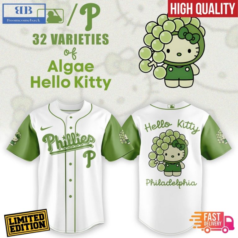Philadelphia Phillies x 32 Algae Hello Kitty Baseball Jersey And Cap