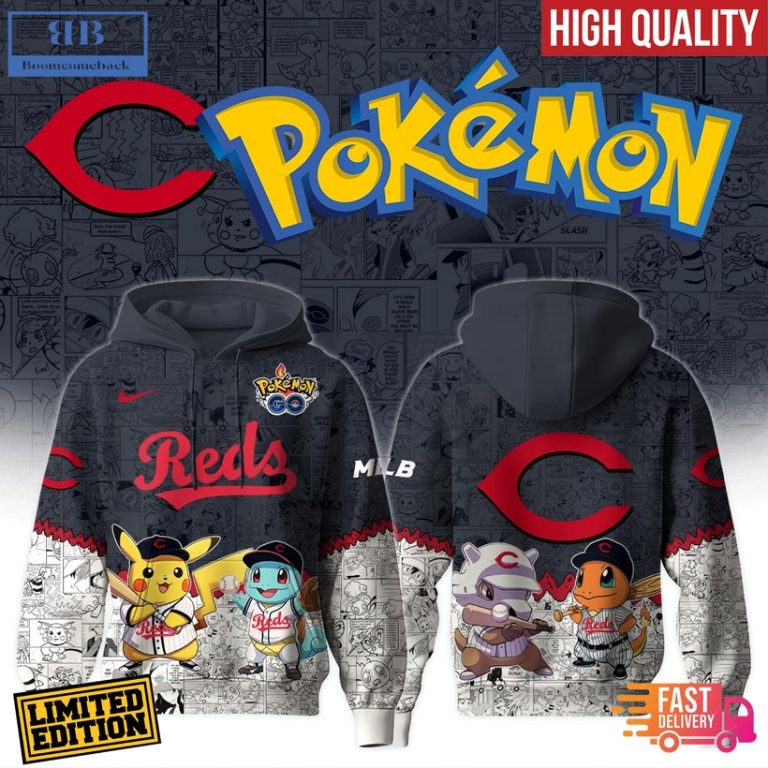 Cincinnati Reds x Pokémon Go 3D Hoodie Jersey