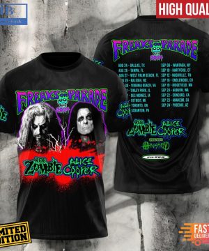 Alice Cooper And Rob Zombie Freaks On Parade Tour 3D Shirt