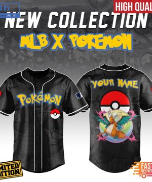 Dragonite Pokemon x MLB Custom Baseball Jersey