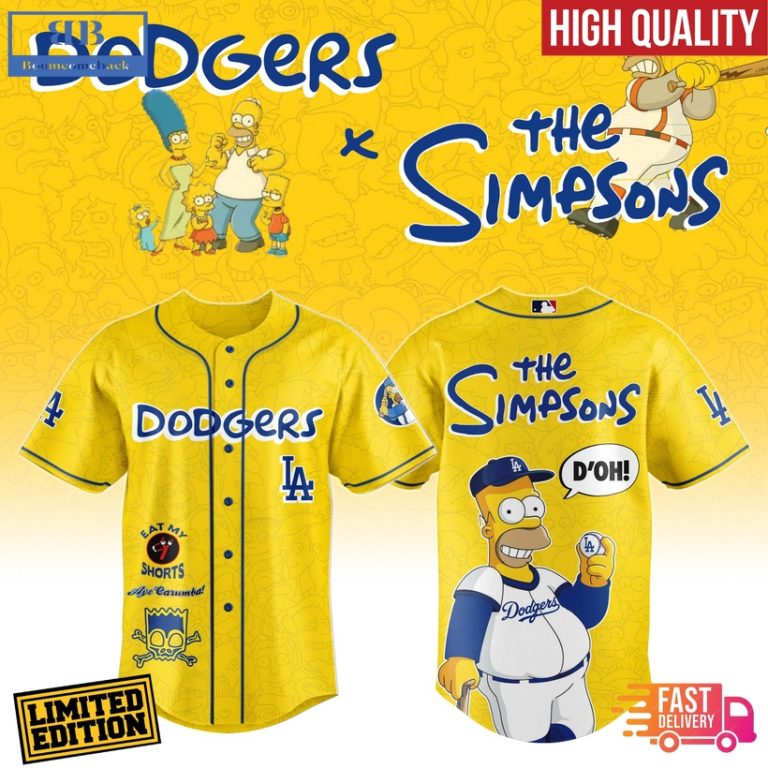 The Simpsons Joining Los Angeles Dodgers Special Baseball Jersey