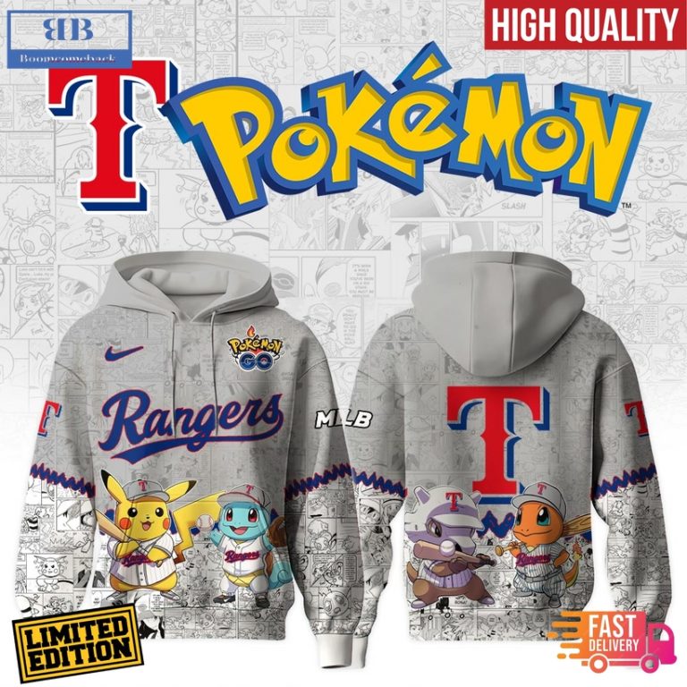Texas Rangers x Pokémon Go 3D Hoodie Jersey