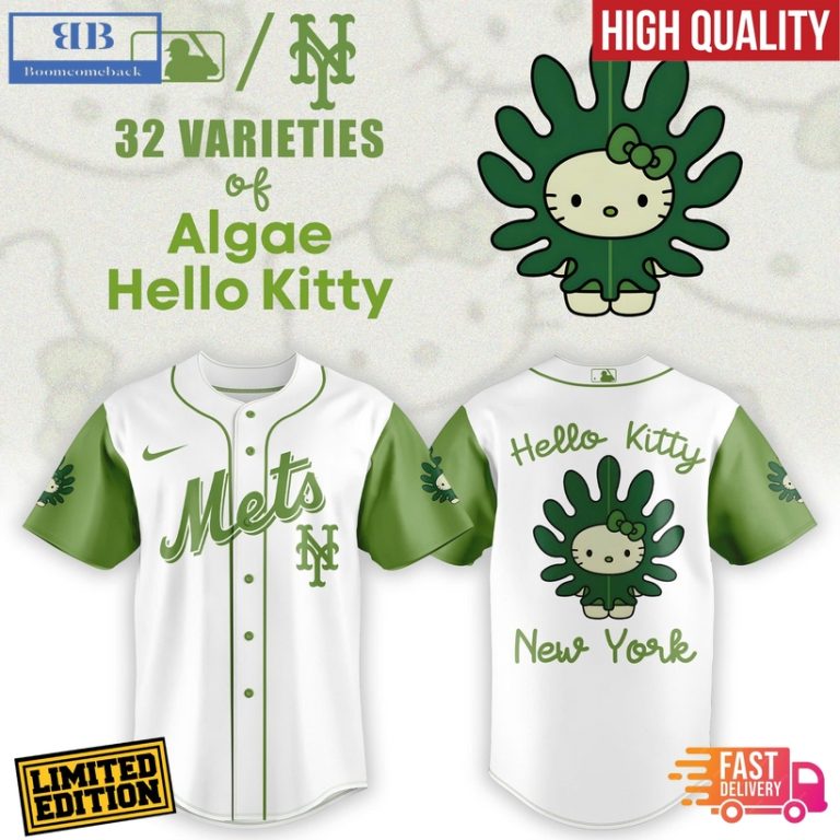 New York Mets x 32 Algae Hello Kitty Baseball Jersey And Cap