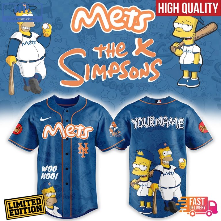 New York Mets Mix The Simpsons Heritage Custom Baseball Jersey