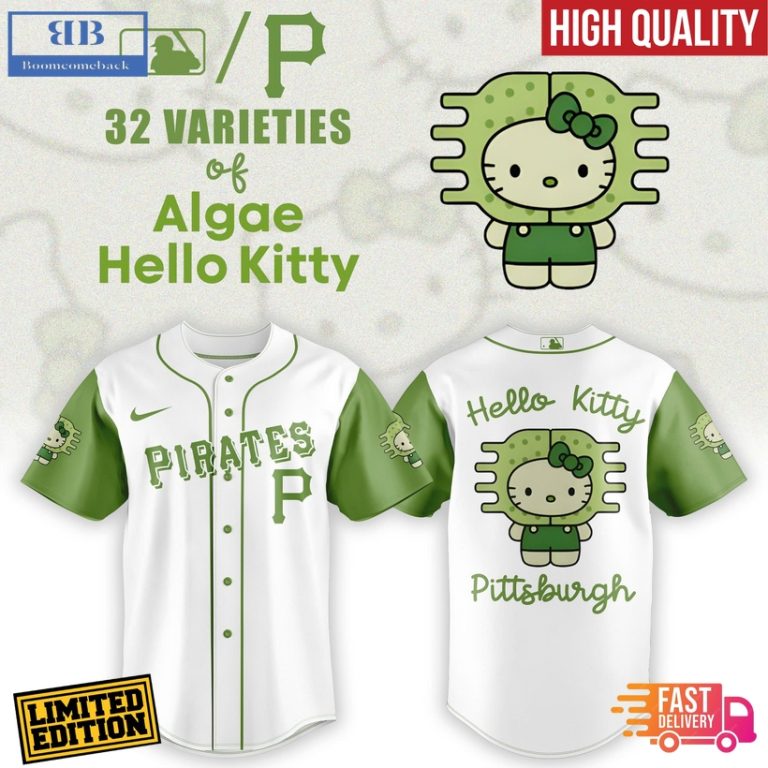 Pittsburgh Pirates x 32 Algae Hello Kitty Baseball Jersey And Cap