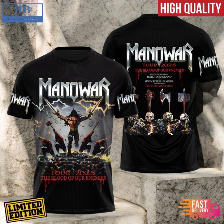 Manowar Tour 2025 The Blood Of Our Enemies Clothing