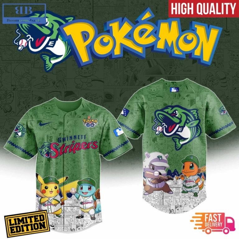 Gwinnett Stripers x Pokemon Go Baseball Jersey