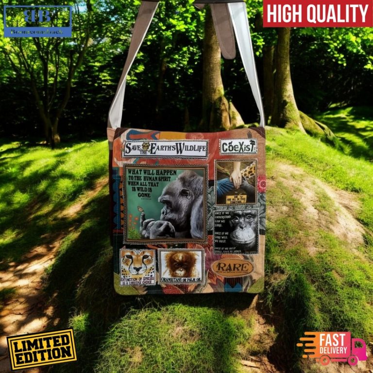 Gorilla And Butterfly Save The Earths Wildlife Tote Bag