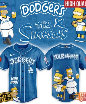 Los Angeles Dodgers Mix The Simpsons Heritage Custom Baseball Jersey