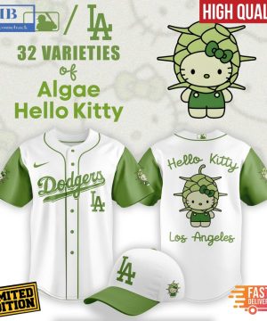 Los Angeles Dodgers x 32 Algae Hello Kitty Baseball Jersey And Cap