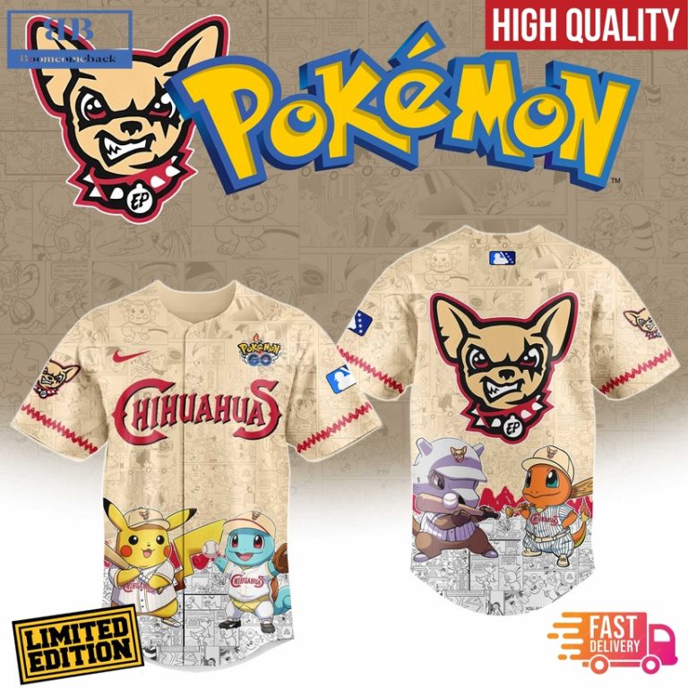 El Paso Chihuahuas x Pokemon Go Baseball Jersey