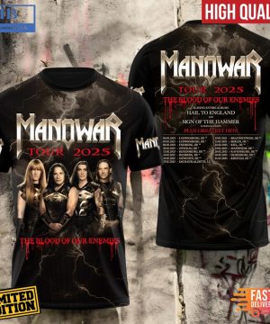 Manowar The Blood Of Our Enemies Tour 2025 Shirt