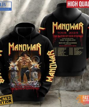 Manowar Tour 2025 All Over Print Hoodie Shirt