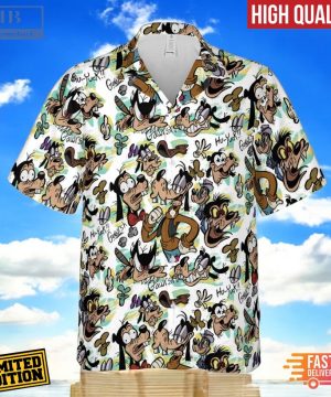 many faces of goofy short sleeve hawaiian shirt 2 ubdKh