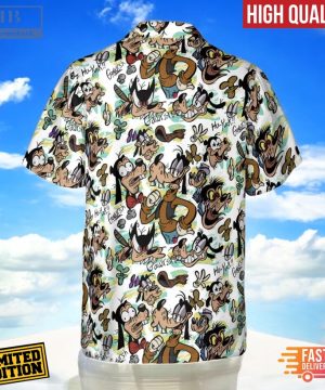 many faces of goofy short sleeve hawaiian shirt 3 WaERh