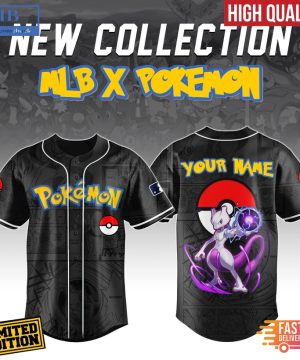 Mewtwo Pokemon x MLB Custom Baseball Jersey