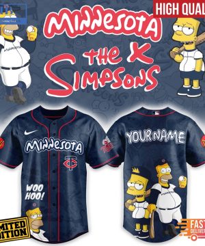 Minnesota Twins Mix The Simpsons Heritage Custom Baseball Jersey