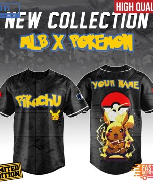 MLB x Pikachu Pokemon Custom Baseball Jersey