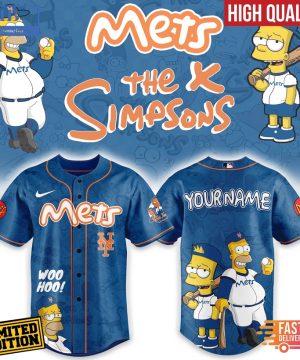 New York Mets Mix The Simpsons Heritage Custom Baseball Jersey