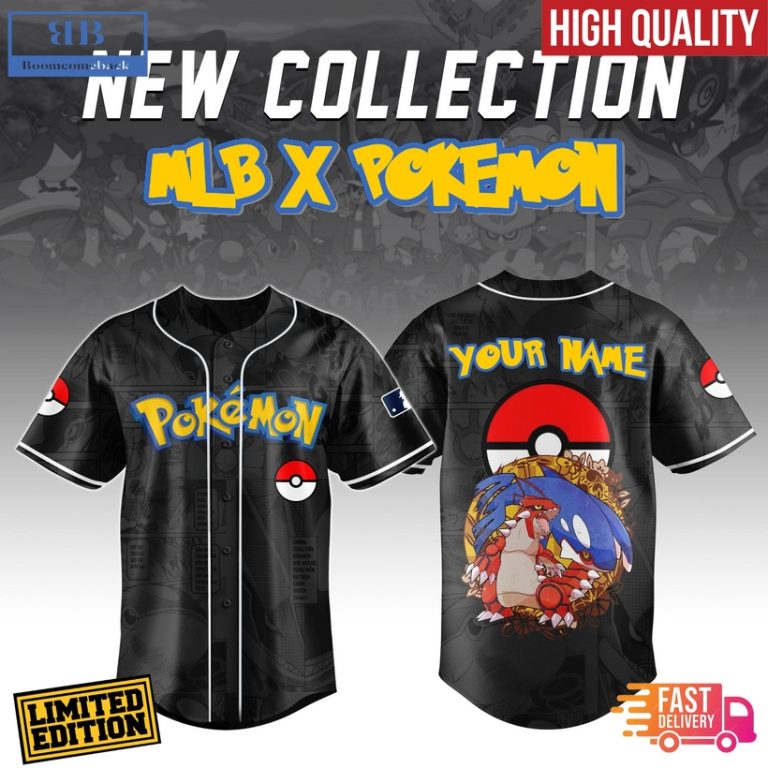 Kyogre Groudon Pokemon x MLB Custom Baseball Jersey