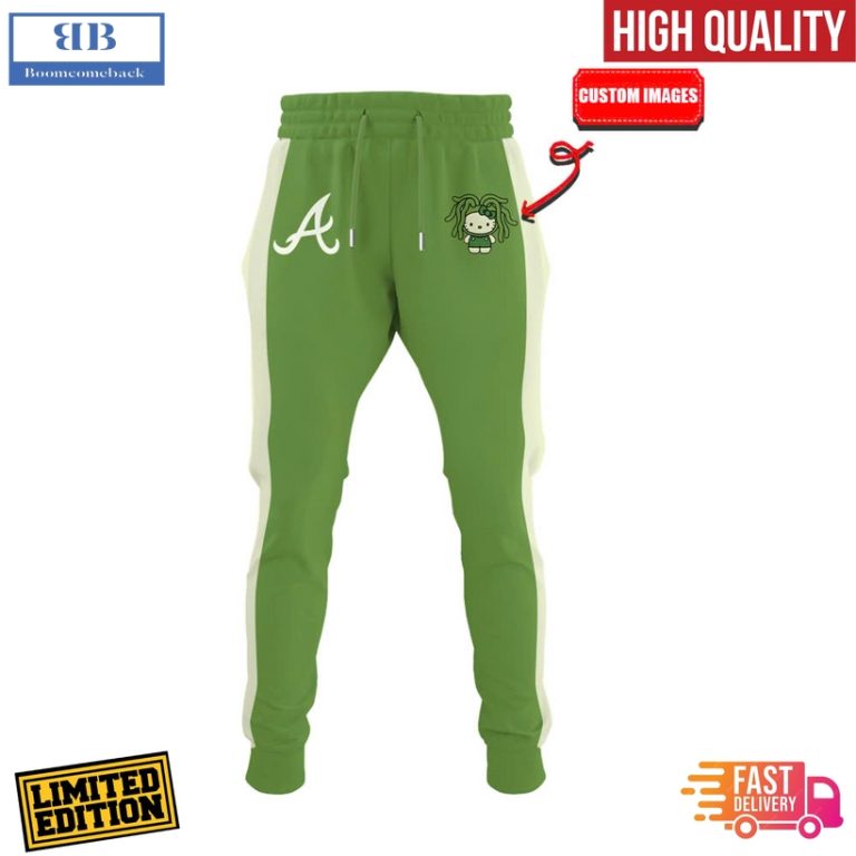 Atlanta Braves x 32 Algae Hello Kitty Baseball Jersey And Cap