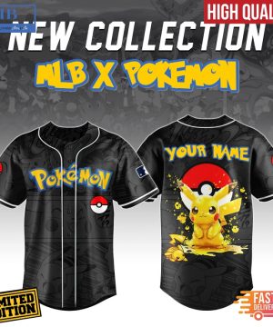 Pikachu Pokemon x MLB Custom Baseball Jersey