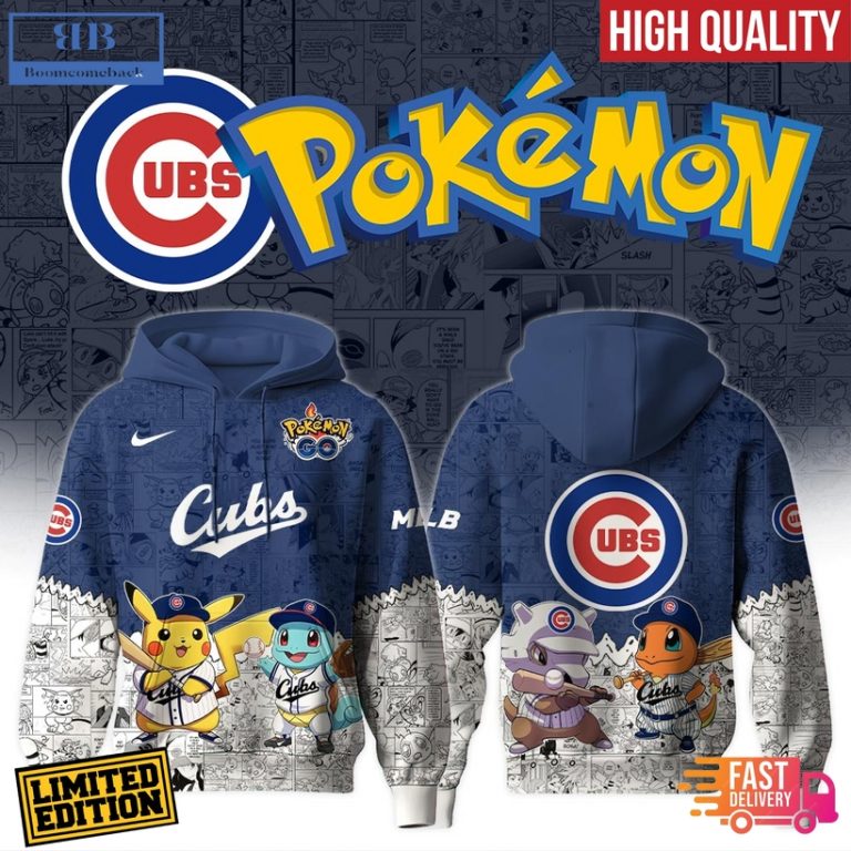 Chicago Cubs x Pokémon Go 3D Hoodie Jersey