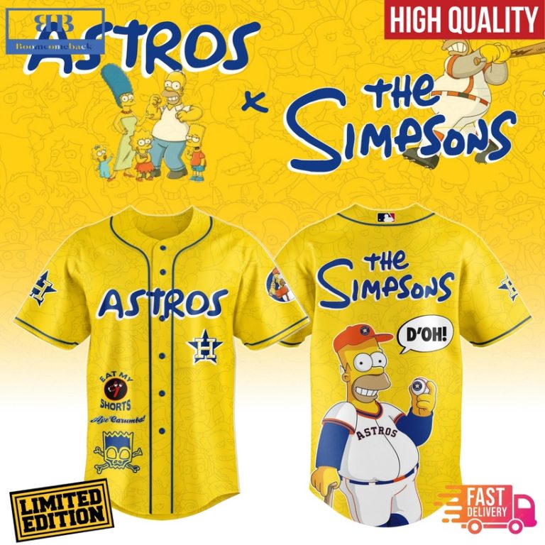 The Simpsons Joining Houston Astros Special Baseball Jersey