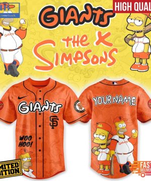 San Francisco Giants Mix The Simpsons Heritage Custom Baseball Jersey