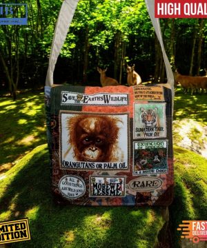Save The Earths Wildlife Orangutans or Palm Oil Tote Bag