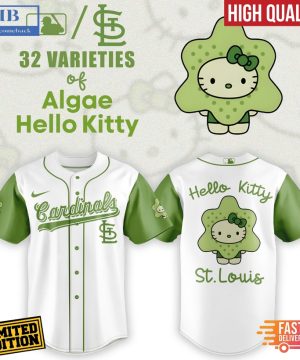 St. Louis Cardinals x 32 Algae Hello Kitty Baseball Jersey And Cap