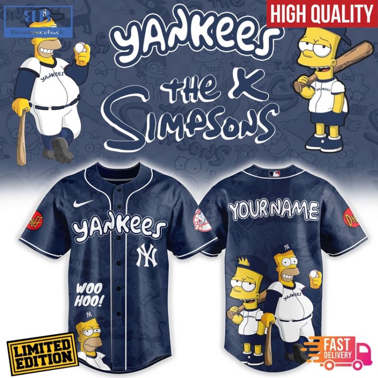 New York Yankees Mix The Simpsons Heritage Custom Baseball Jersey