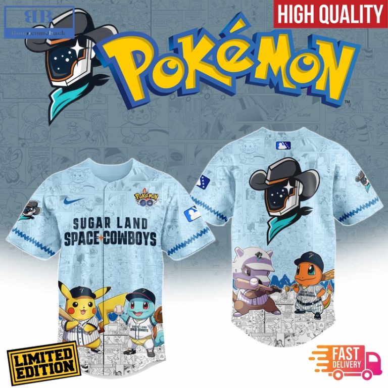 Sugar Land Space Cowboys x Pokemon Go Baseball Jersey