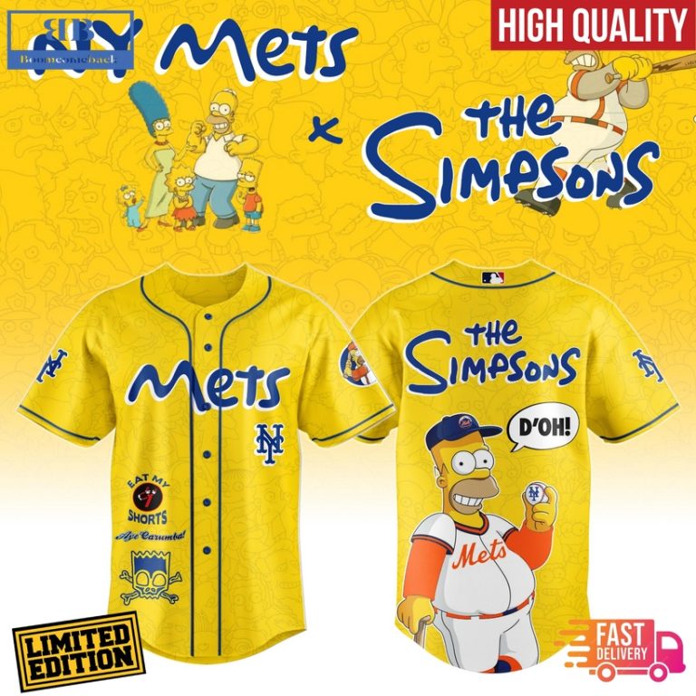 The Simpsons Joining New York Mets Special Baseball Jersey