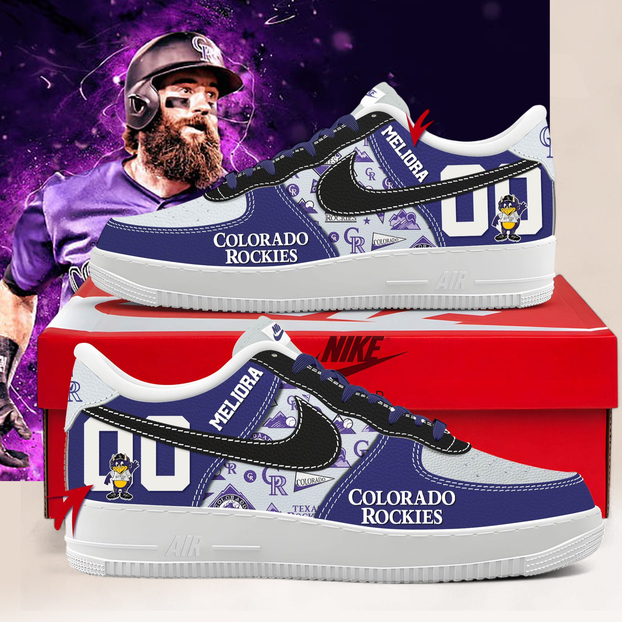 Colorado Rockies Personalized Air Force Shoes Colorado Rockies Personalized Air Force Shoes