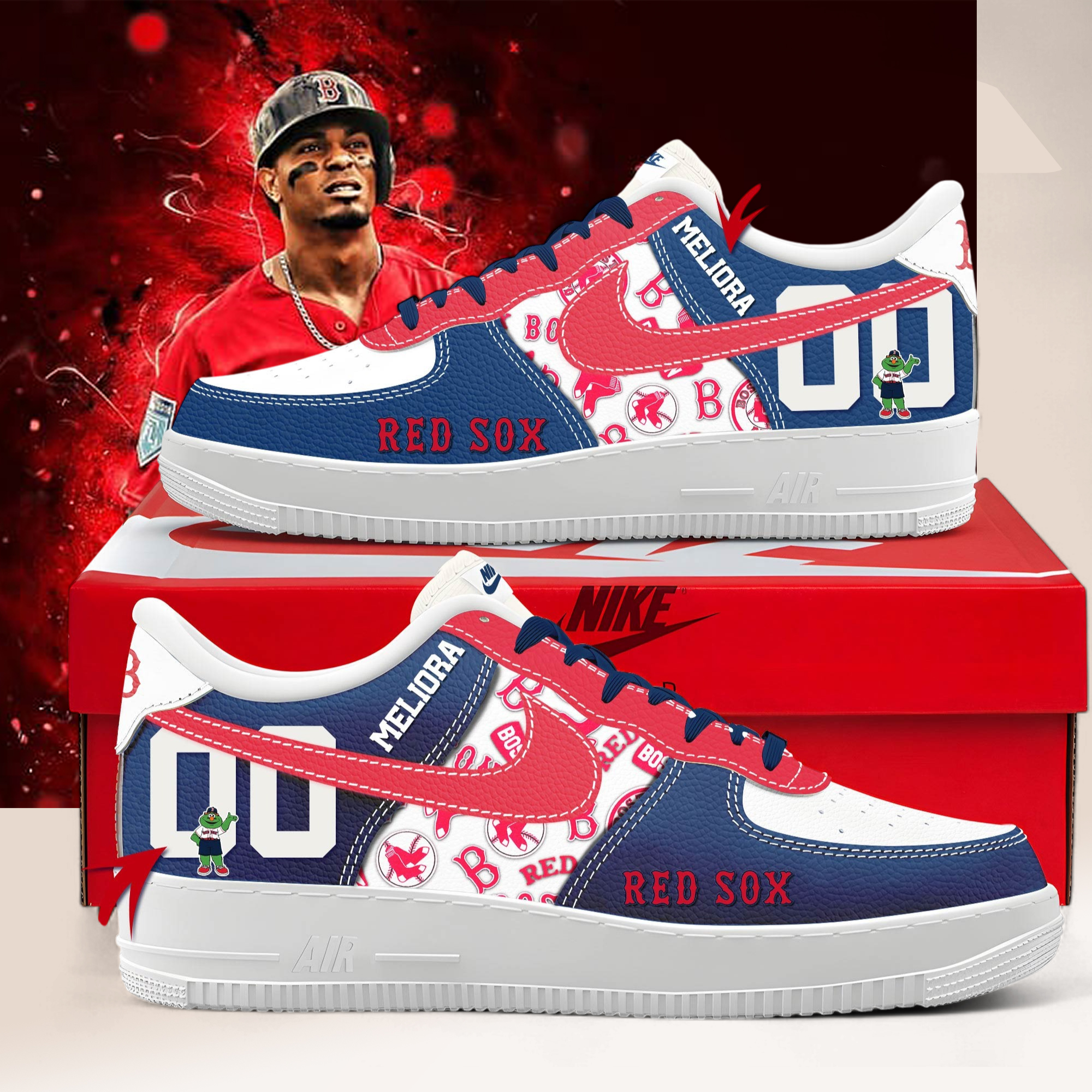 Boston Red Sox Personalized Air Force Shoes Boston Red Sox Personalized Air Force Shoes