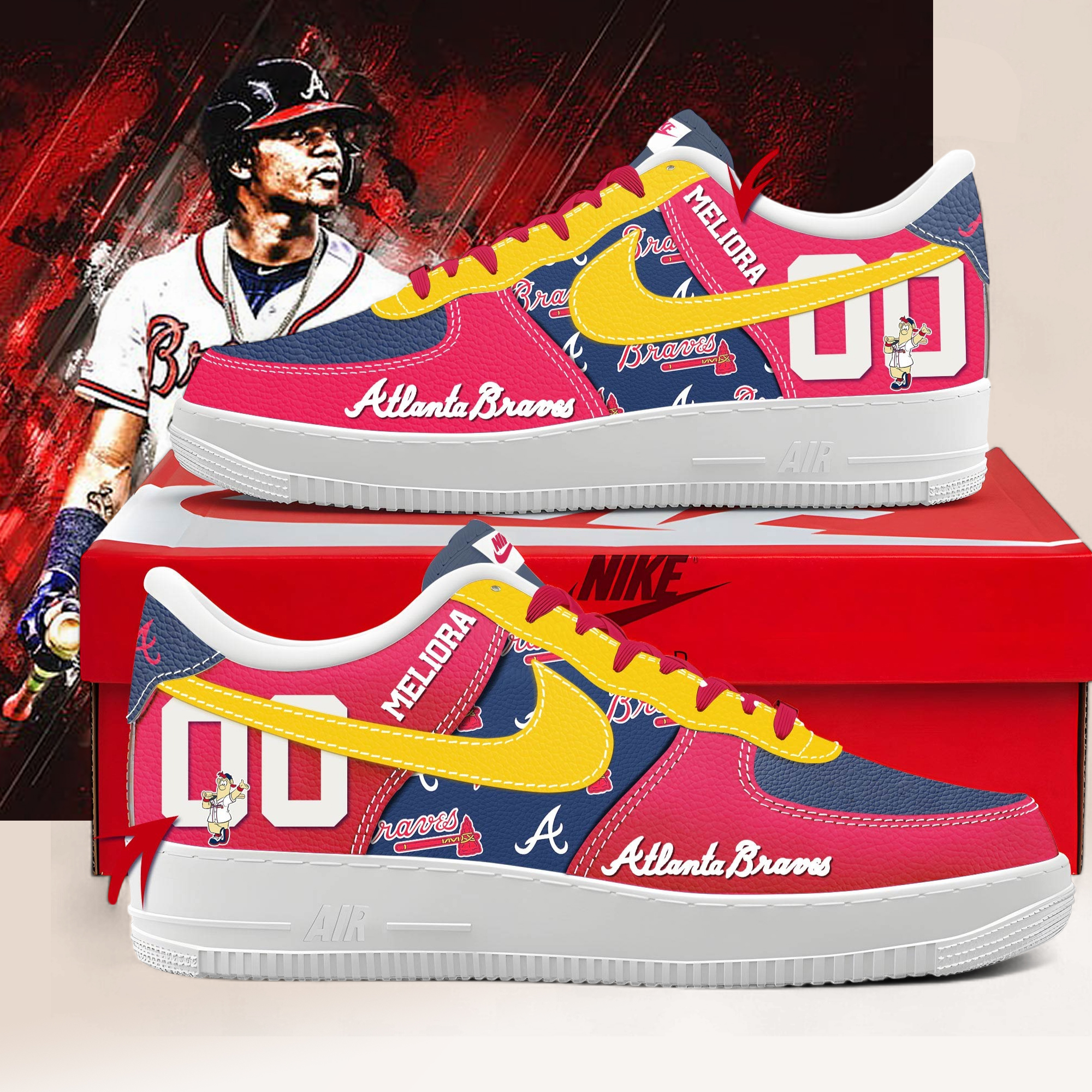 Atlanta Braves Personalized Air Force Shoes Atlanta Braves Personalized Air Force Shoes