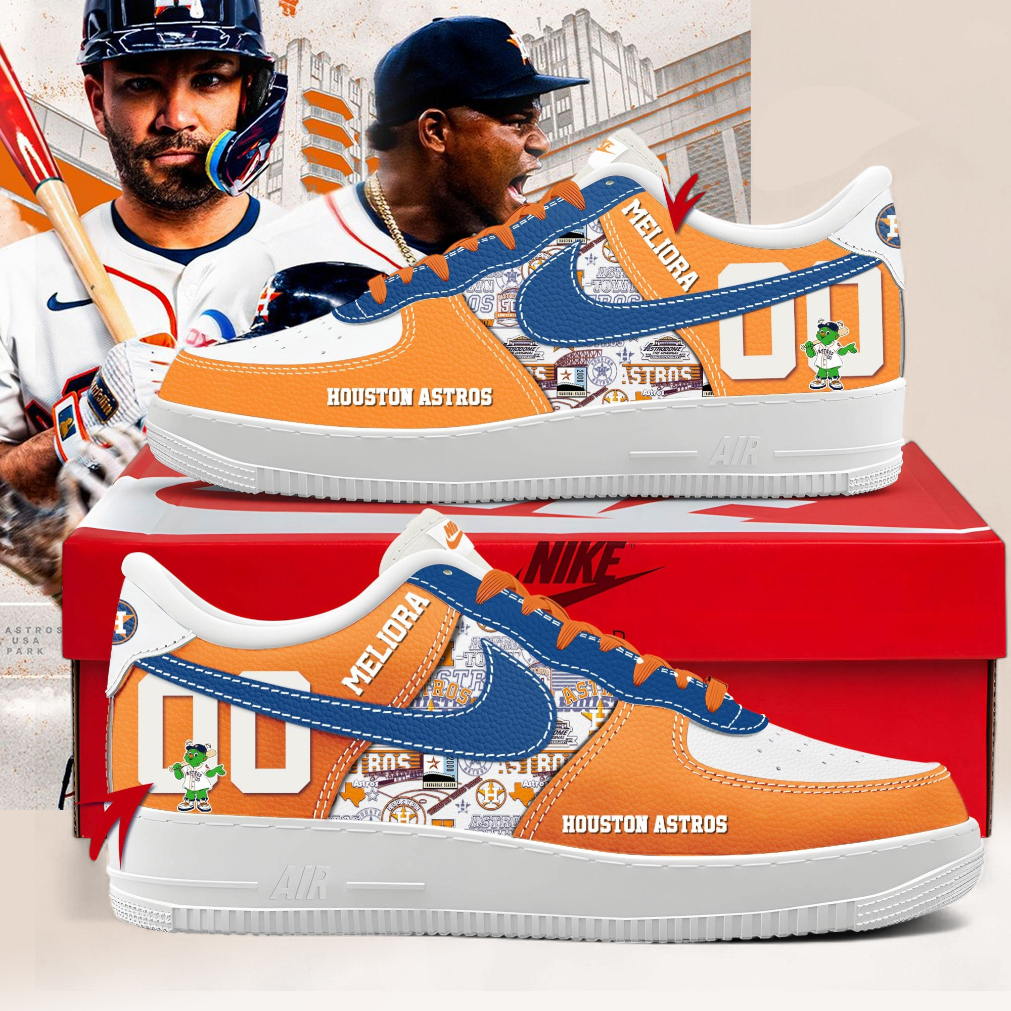 Houston Astros Personalized Air Force Shoes Houston Astros Personalized Air Force Shoes